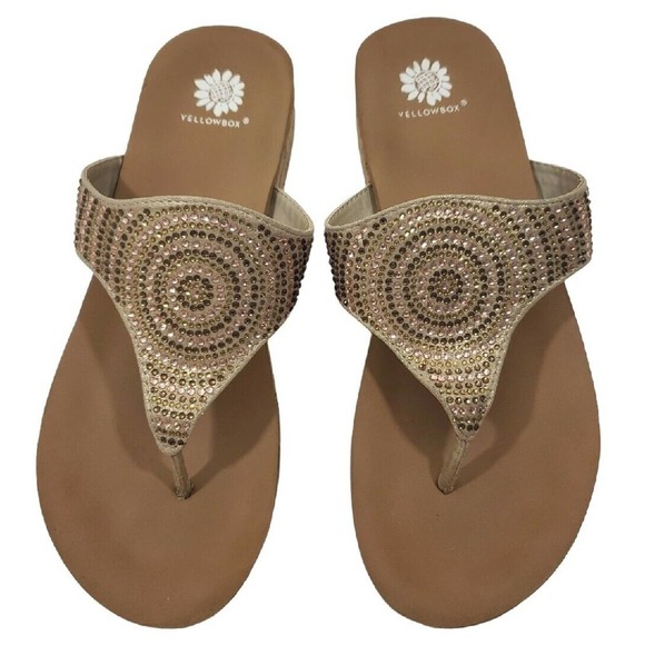 Yellow Box Womens Cadenza Beige Thong Sandals Shoes 8.5 Medium (B,M) 5522 - Picture 11 of 12